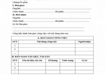 Khái niệm sơ lược về bản bàn giao công việc