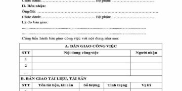 Khái niệm sơ lược về bản bàn giao công việc