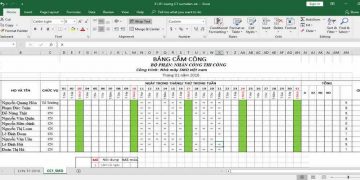 Lập bảng chấm công bằng Excel